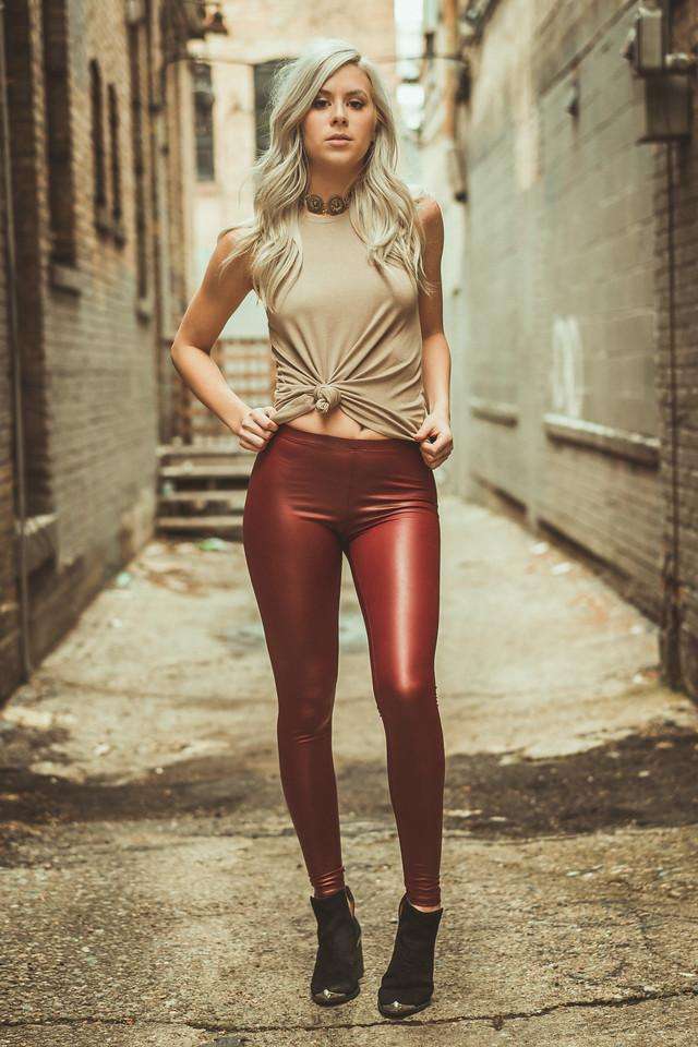 PUCKA VEGAN LEATHER LEGGING IN BURGUNDY - Usolo Outfitters