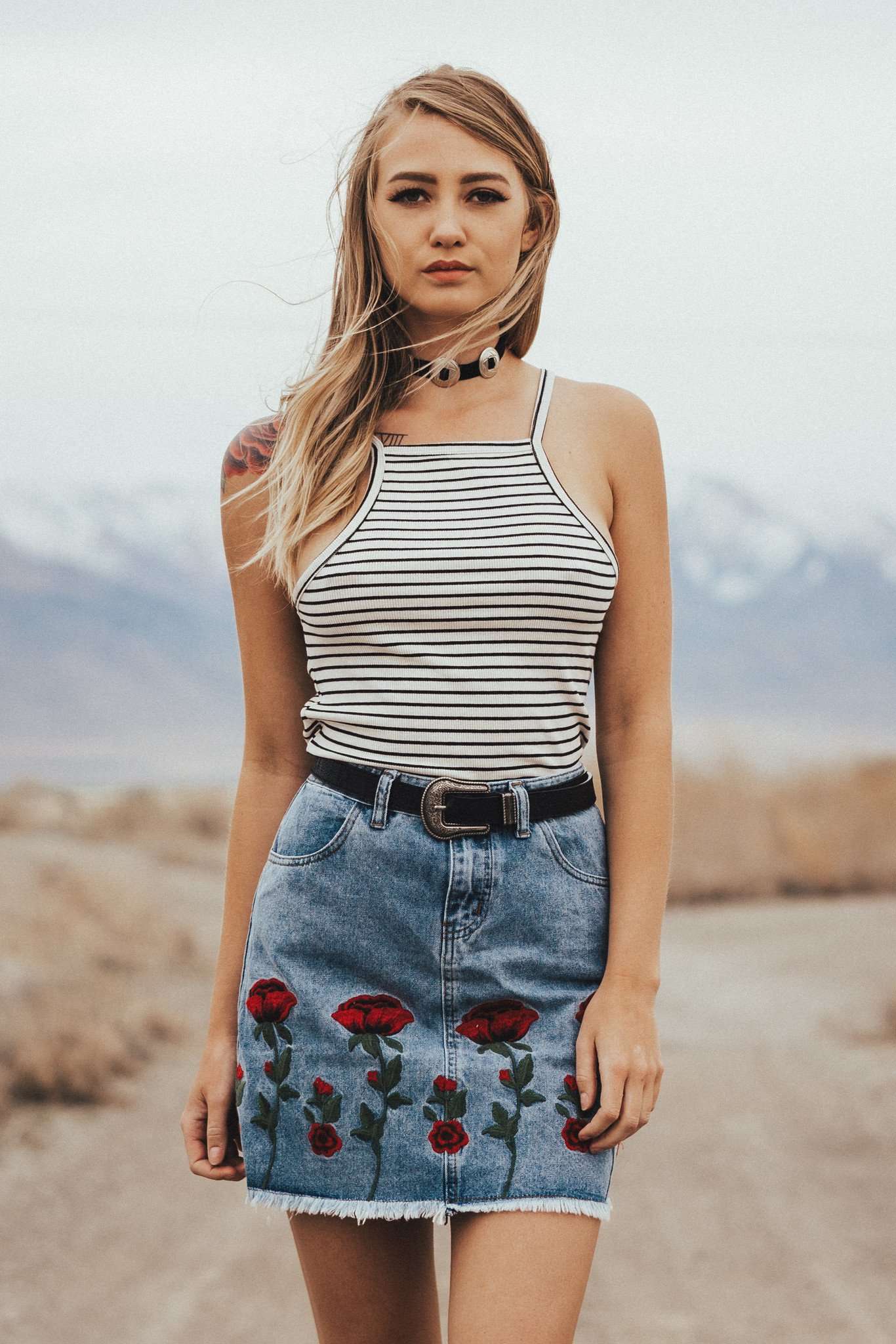 embroidered denim skirts for women